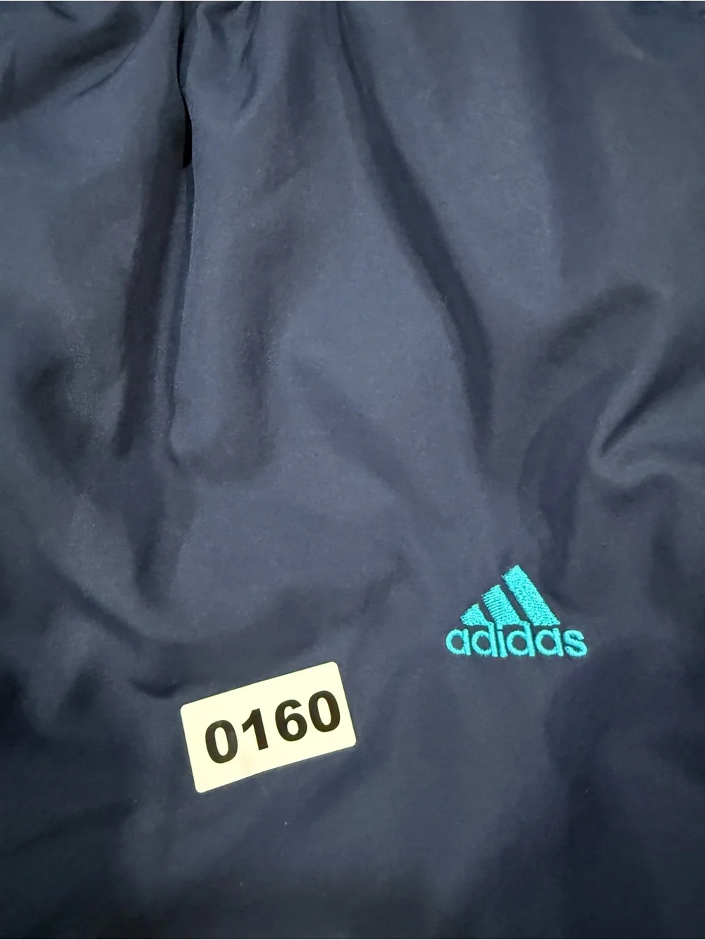 adidas Navy Joggers with Turquoise Side Stripes
